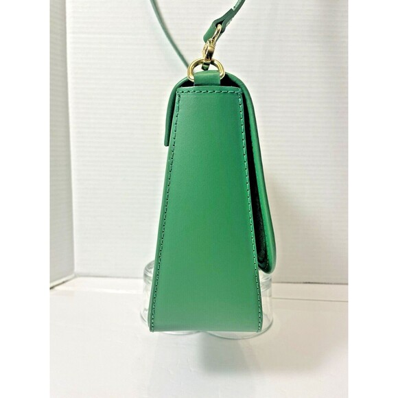 Valentina Fiore Genuine Leather Made in Italy Green  Crossbody Shoulder Handbag - Picture 14 of 16